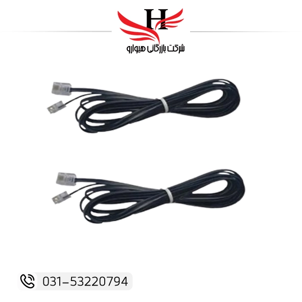 کابل تلفن ۲ متری هیوارو با مغزی مسی و سوکت RJ11، مناسب برای تلفن، فکس و مودم، با روکش PVC ضد نویز؛ عرضه توسط هیوارو در شهرضا، اصفهان و تهران